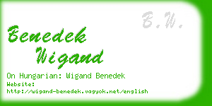 benedek wigand business card